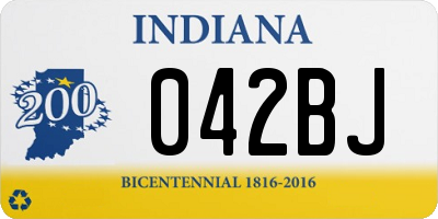 IN license plate 042BJ