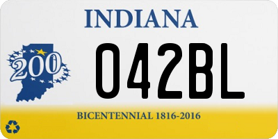 IN license plate 042BL