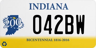IN license plate 042BW