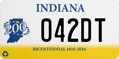 IN license plate 042DT