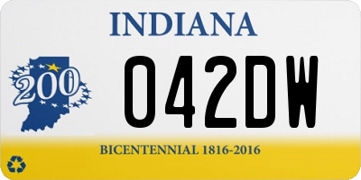 IN license plate 042DW