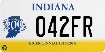 IN license plate 042FR