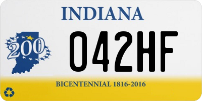 IN license plate 042HF