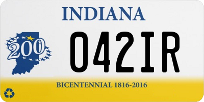 IN license plate 042IR