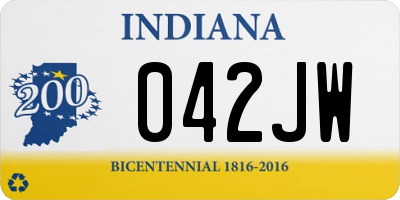 IN license plate 042JW