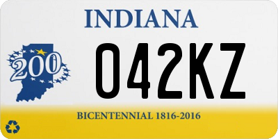 IN license plate 042KZ