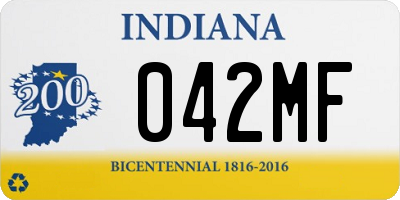 IN license plate 042MF