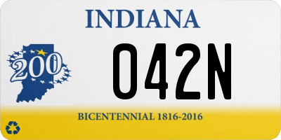 IN license plate 042N