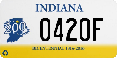 IN license plate 042OF