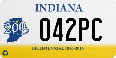 IN license plate 042PC