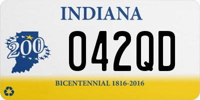 IN license plate 042QD