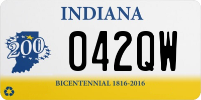 IN license plate 042QW