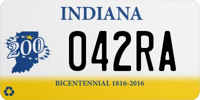 IN license plate 042RA