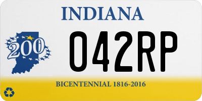 IN license plate 042RP