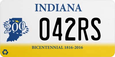 IN license plate 042RS