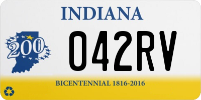 IN license plate 042RV