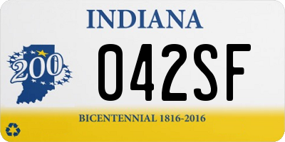 IN license plate 042SF