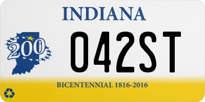 IN license plate 042ST