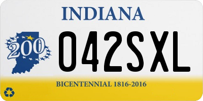 IN license plate 042SXL