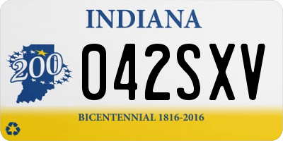 IN license plate 042SXV