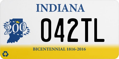 IN license plate 042TL