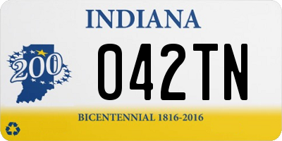 IN license plate 042TN