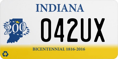 IN license plate 042UX