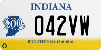 IN license plate 042VW