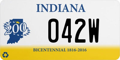 IN license plate 042W