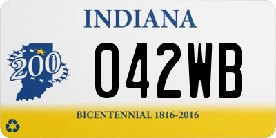 IN license plate 042WB