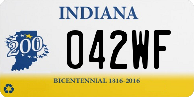 IN license plate 042WF