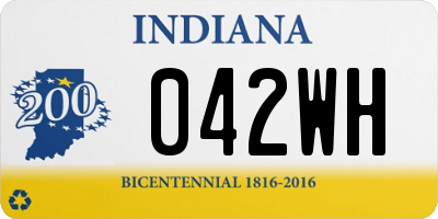 IN license plate 042WH