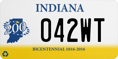 IN license plate 042WT