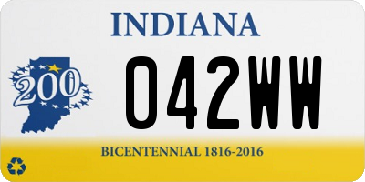 IN license plate 042WW