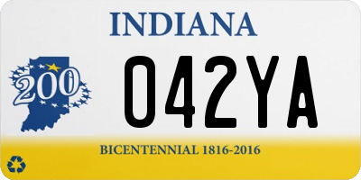 IN license plate 042YA