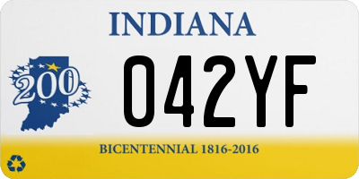 IN license plate 042YF