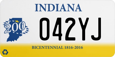 IN license plate 042YJ