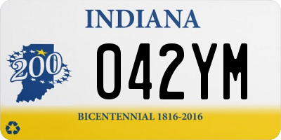 IN license plate 042YM