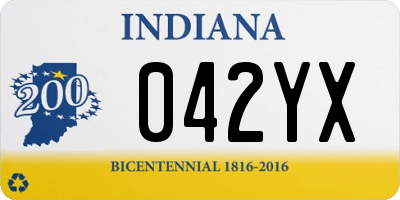 IN license plate 042YX