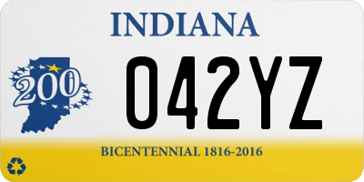 IN license plate 042YZ
