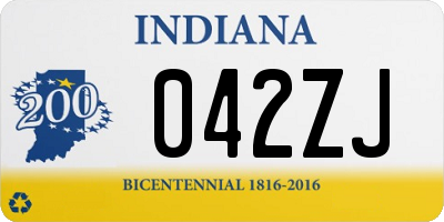 IN license plate 042ZJ