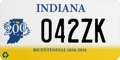 IN license plate 042ZK