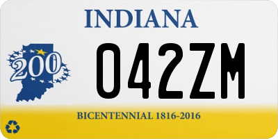 IN license plate 042ZM