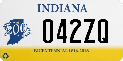 IN license plate 042ZQ