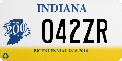 IN license plate 042ZR