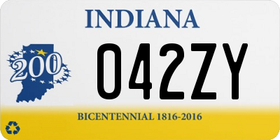 IN license plate 042ZY