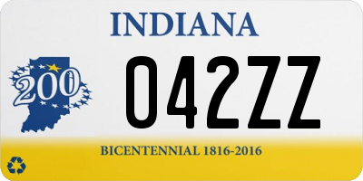 IN license plate 042ZZ