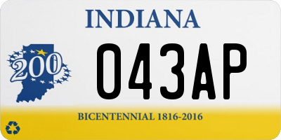 IN license plate 043AP