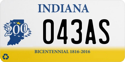 IN license plate 043AS