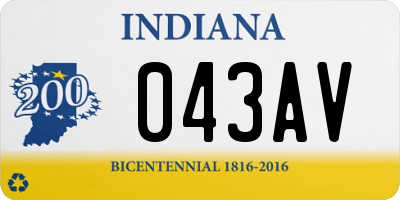 IN license plate 043AV